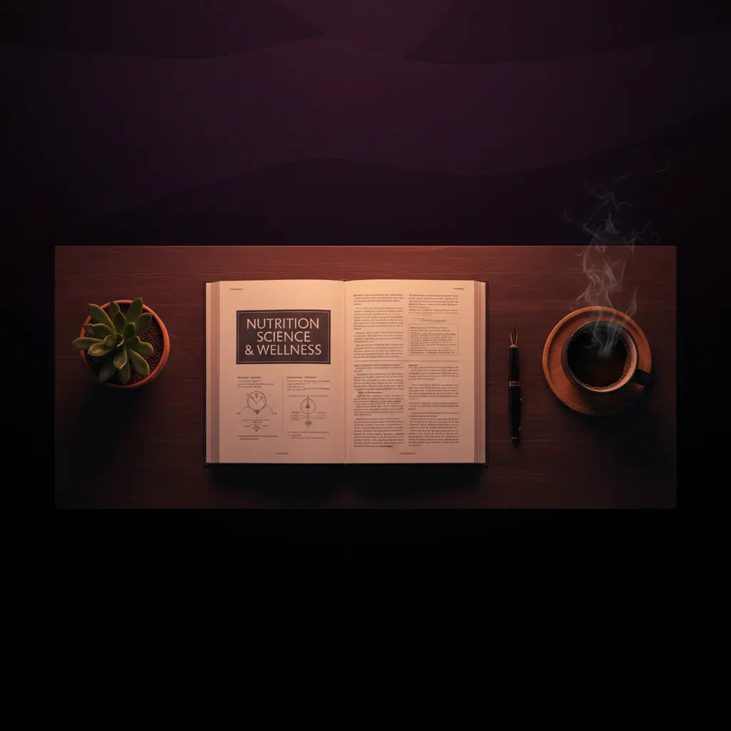Redaktions-Schreibtisch mit Ernährungswissenschaft-Büchern und Kaffee - Symbolbild